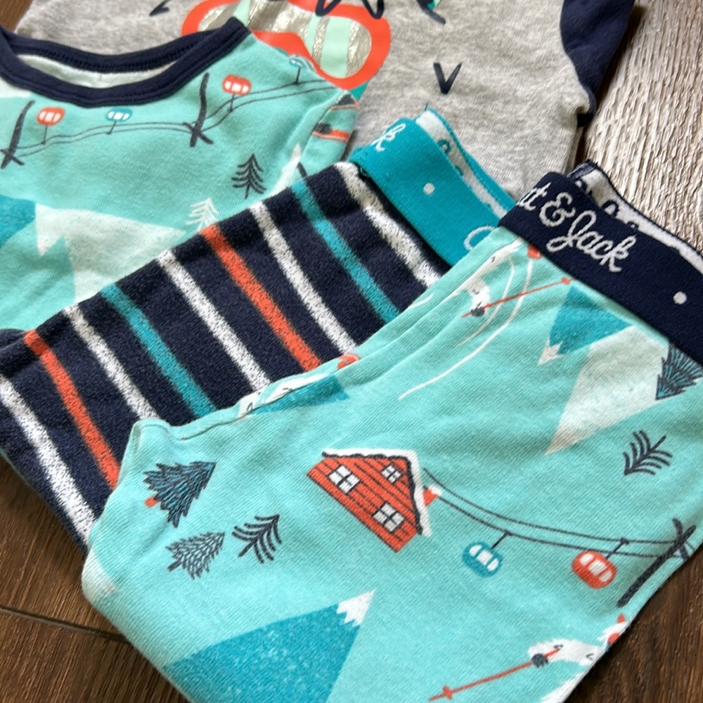 Ski print toddler baby pajamas